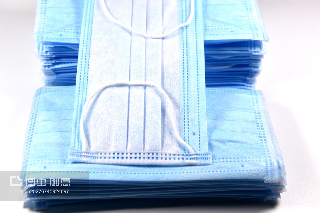 蓝色一次性防病毒口罩 医生必备的医疗防护用品